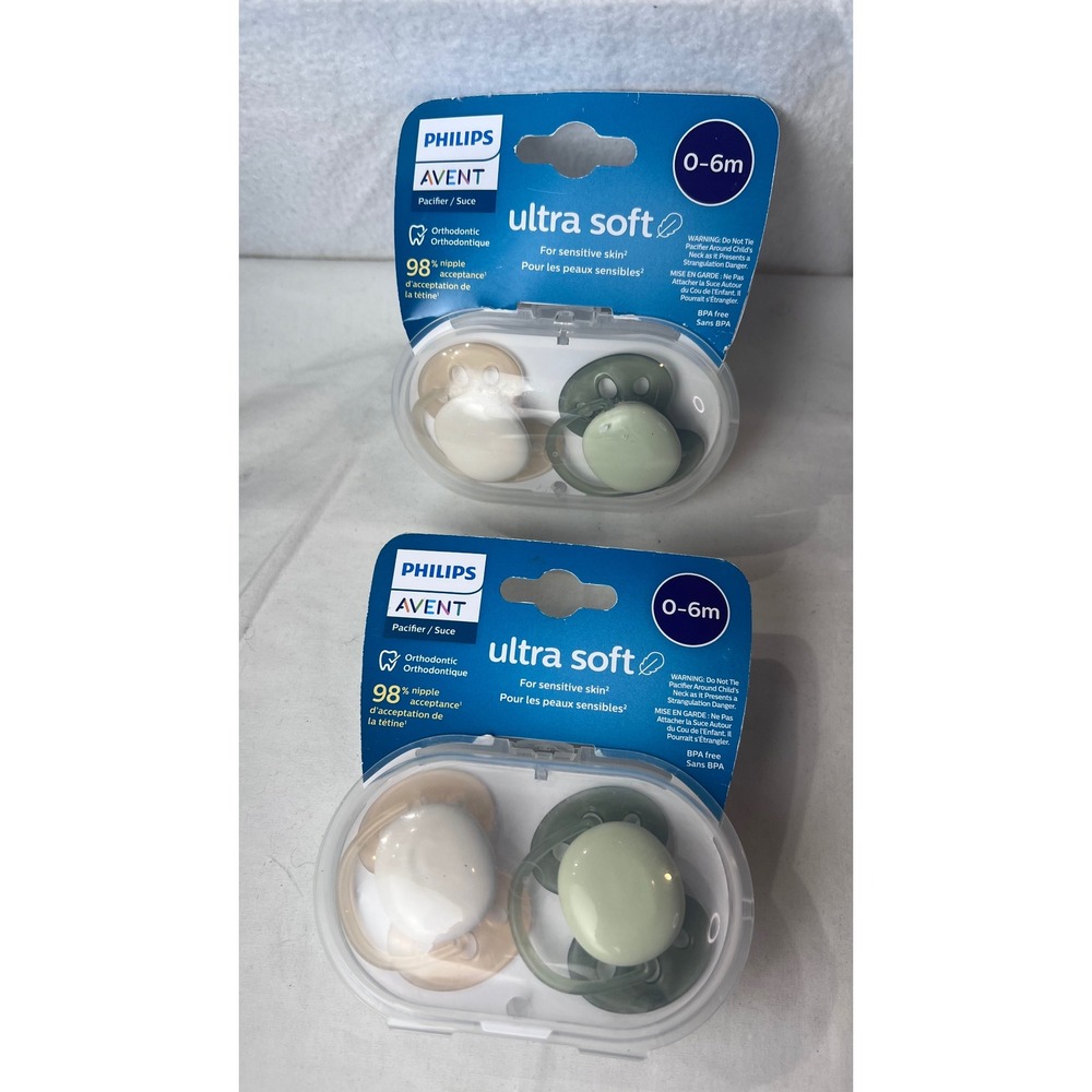 Philips Avent Ultra Soft Pacifier 0-6m 2-Pack Orthodontic BPA-Free 2 Count